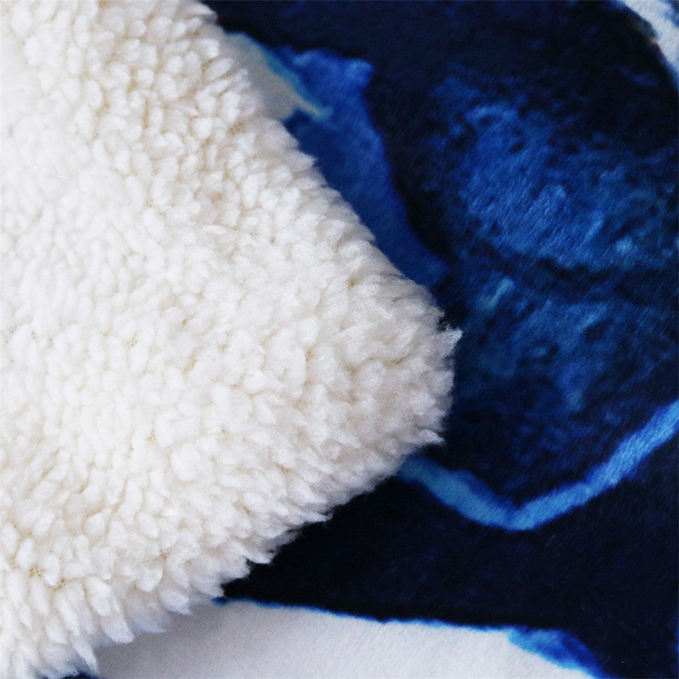 KTX-511891 Cozy Hooded Blanket Cape for Adults and Children - Soft Fleece Sherpa and Flannel, 59"x78.7" & 50"x60"