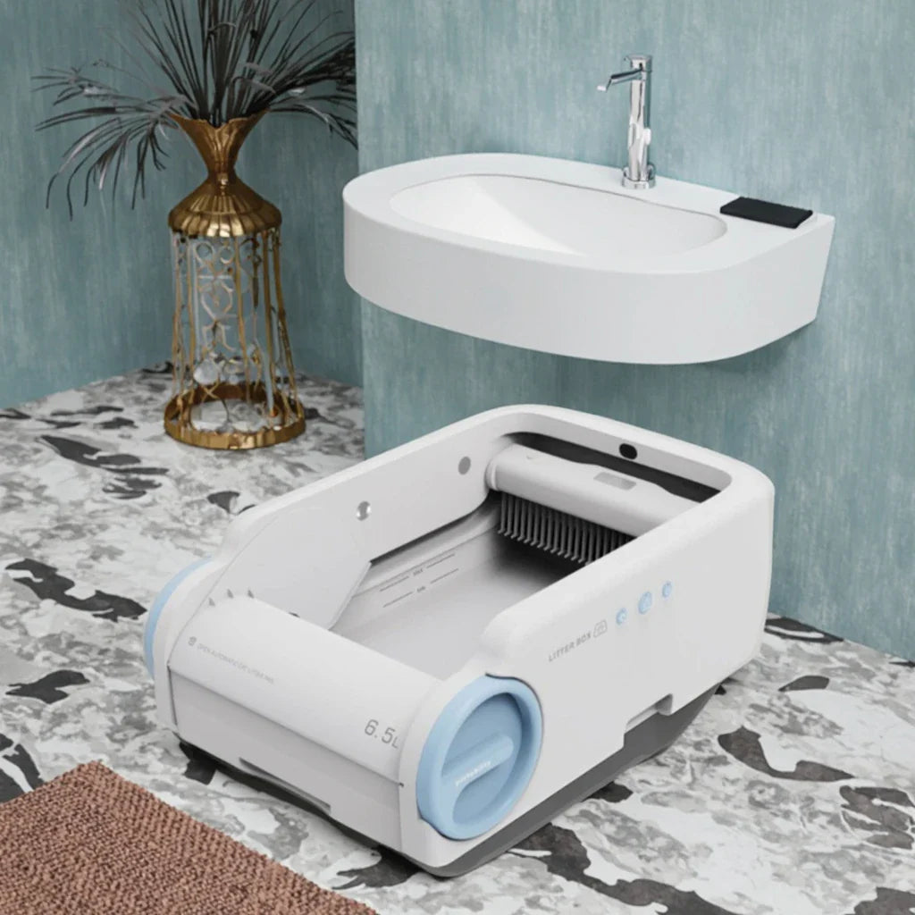 KTX-512019 Lightweight Automatic Cat Litter Box with APP Control, Anti-Odor Features, and Easy Clean Design