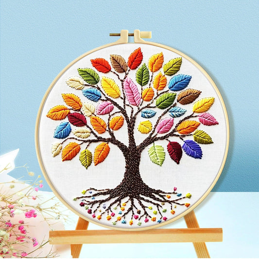 KTX-512723 Cartoon and Anime Embroidery Kits with Round Frames - Cotton Cloth Cross Stitch Patterns