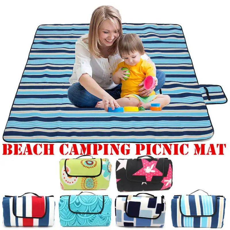 KTX-513235 Extra Large Waterproof Picnic Blanket - Foldable Outdoor Beach Mat for Camping, Hiking and Summer Fun