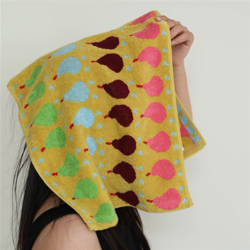 KTX-513299 Children's Absorbent Square Towel in Pure Cotton - Available in Pear Green, Beige, and Yellow