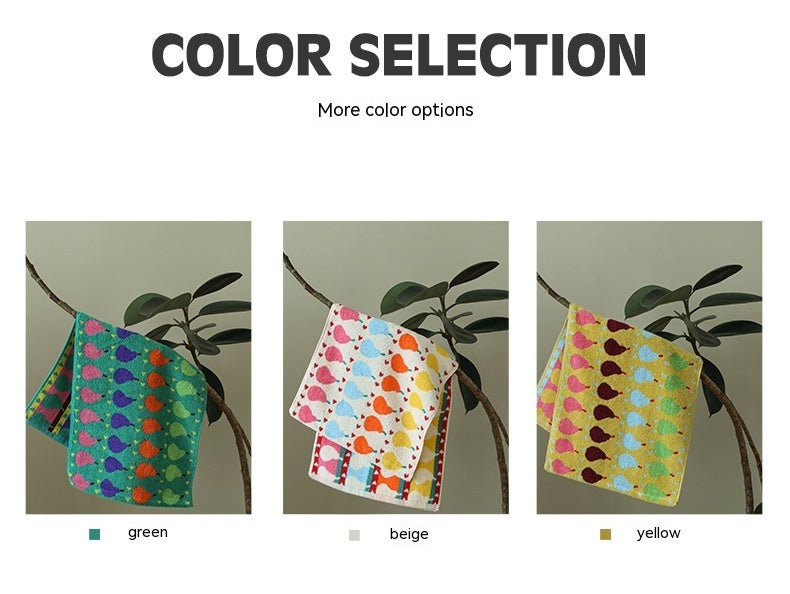 KTX-513299 Children's Absorbent Square Towel in Pure Cotton - Available in Pear Green, Beige, and Yellow