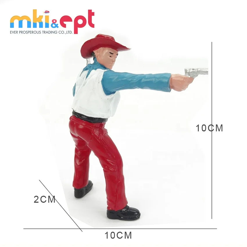 Cowboy Action Figure Playset - Mini Toy Figures with Accessories for Kids 2-7 Years
