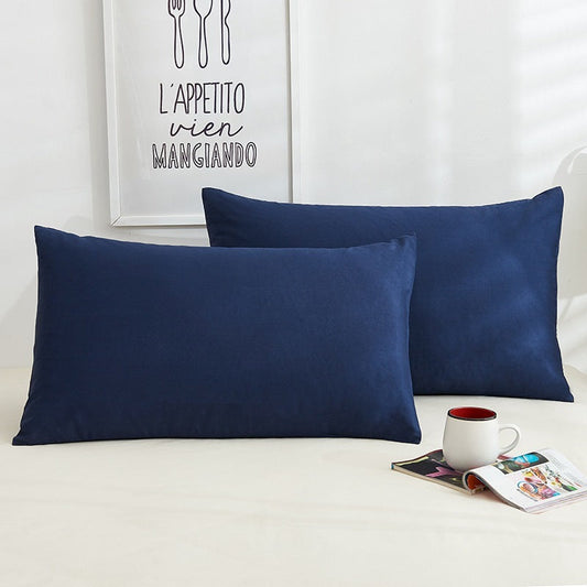 KTX-514195 Pure Color Cotton Pillowcases Set - Modern Minimalist Design, 48x74CM, Multiple Colors Available