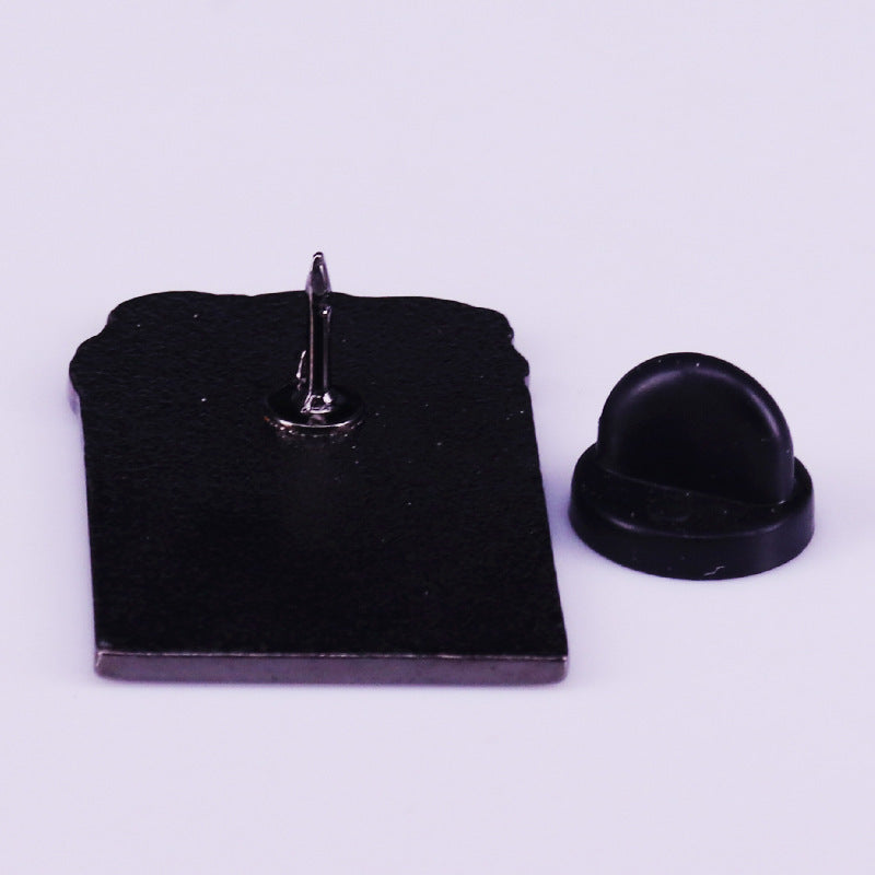 KTX-514707 Pusen I Choose You Valentine's Day Brooch - Black Nickel Copper Badge, Unisex, 30mm