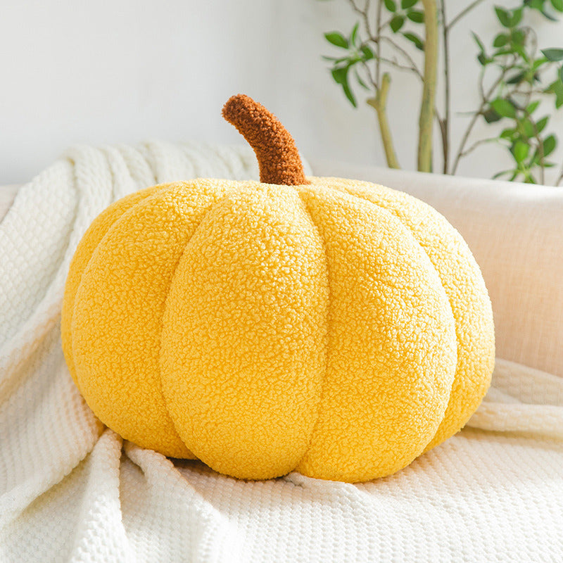 KTX-514835 Pumpkin Shaped Plush Pillow Cushion for Living Room and Bedroom Decor