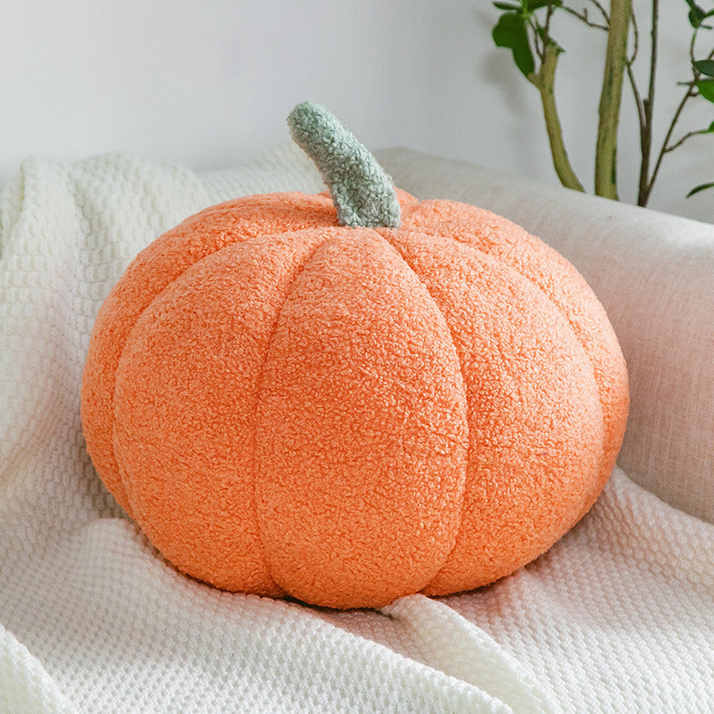 KTX-514835 Pumpkin Shaped Plush Pillow Cushion for Living Room and Bedroom Decor
