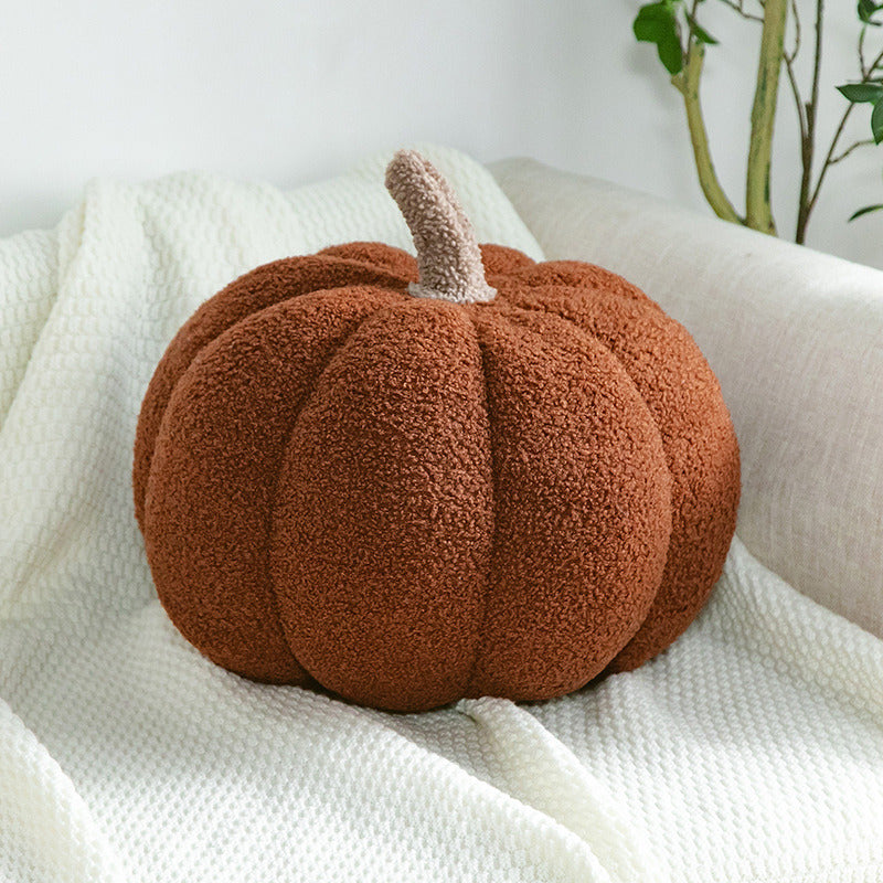 KTX-514835 Pumpkin Shaped Plush Pillow Cushion for Living Room and Bedroom Decor