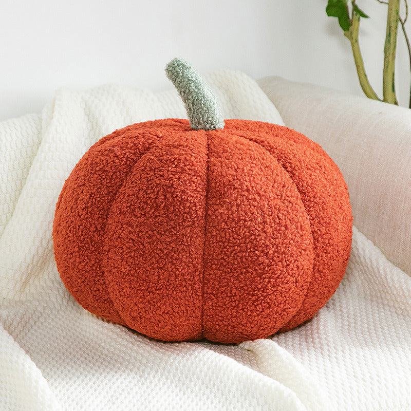 KTX-514835 Pumpkin Shaped Plush Pillow Cushion for Living Room and Bedroom Decor