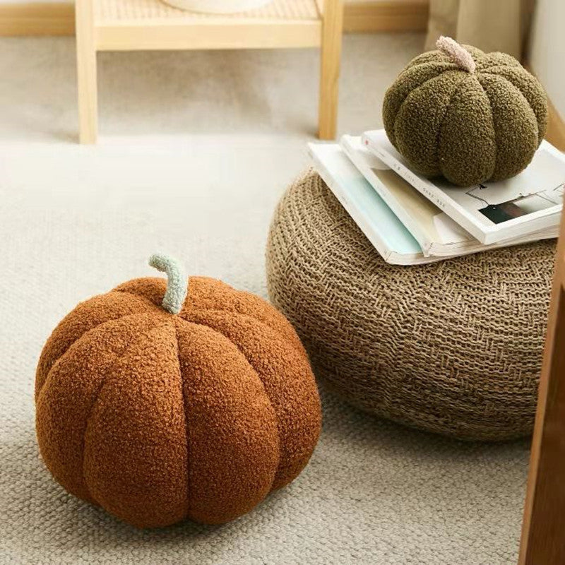 KTX-514835 Pumpkin Shaped Plush Pillow Cushion for Living Room and Bedroom Decor