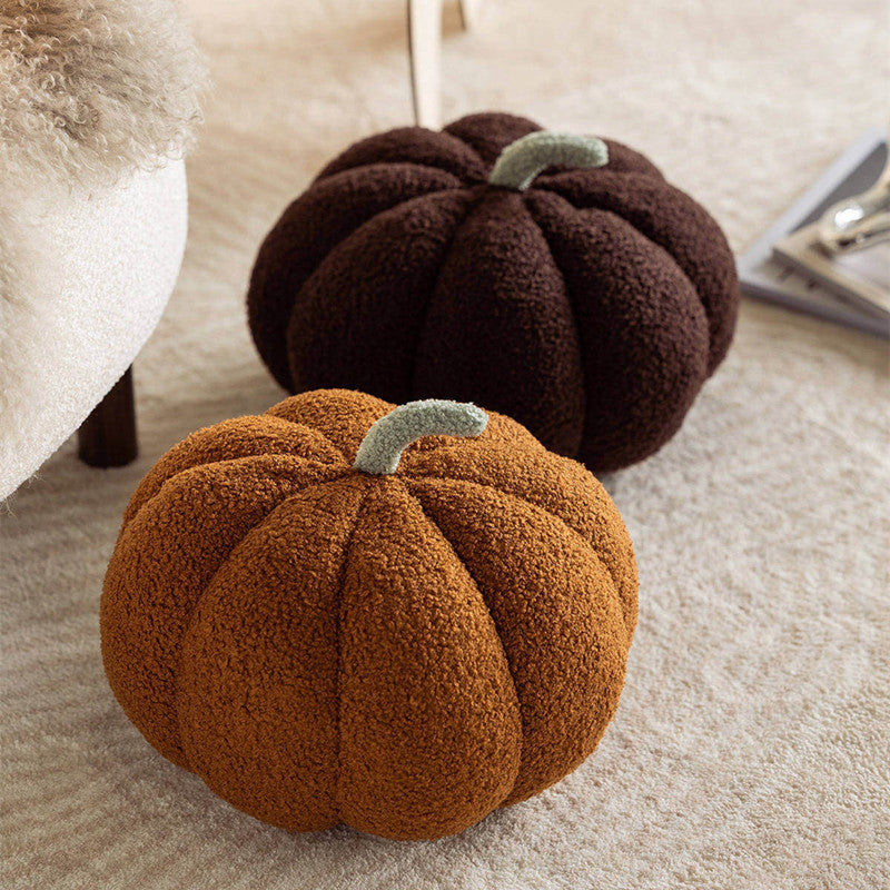 KTX-514835 Pumpkin Shaped Plush Pillow Cushion for Living Room and Bedroom Decor