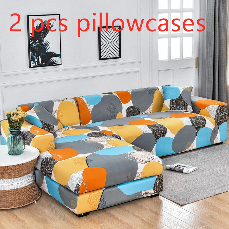 KTX-515347 Geometric Abstract Light Gray Stretch Sofa Cover for Modular Sofas, Fits 90-300cm