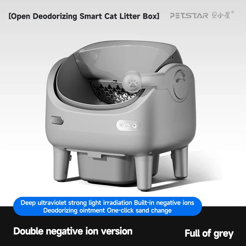 KTX-515475 Automatic Self-Cleaning Cat Litter Box - Eco-Friendly Square Design, Large Capacity ABS Plastic, Travel & Comfort