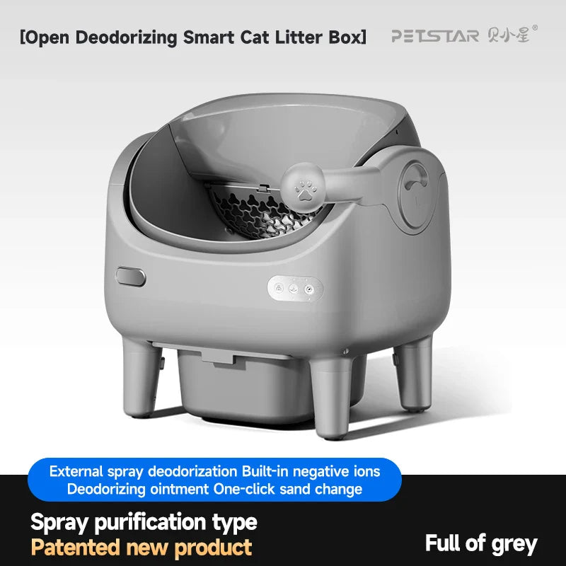 KTX-515475 Automatic Self-Cleaning Cat Litter Box - Eco-Friendly Square Design, Large Capacity ABS Plastic, Travel & Comfort