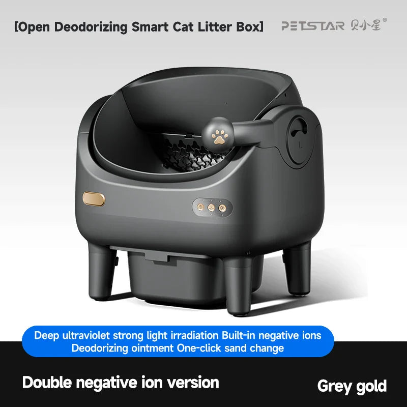 KTX-515475 Automatic Self-Cleaning Cat Litter Box - Eco-Friendly Square Design, Large Capacity ABS Plastic, Travel & Comfort