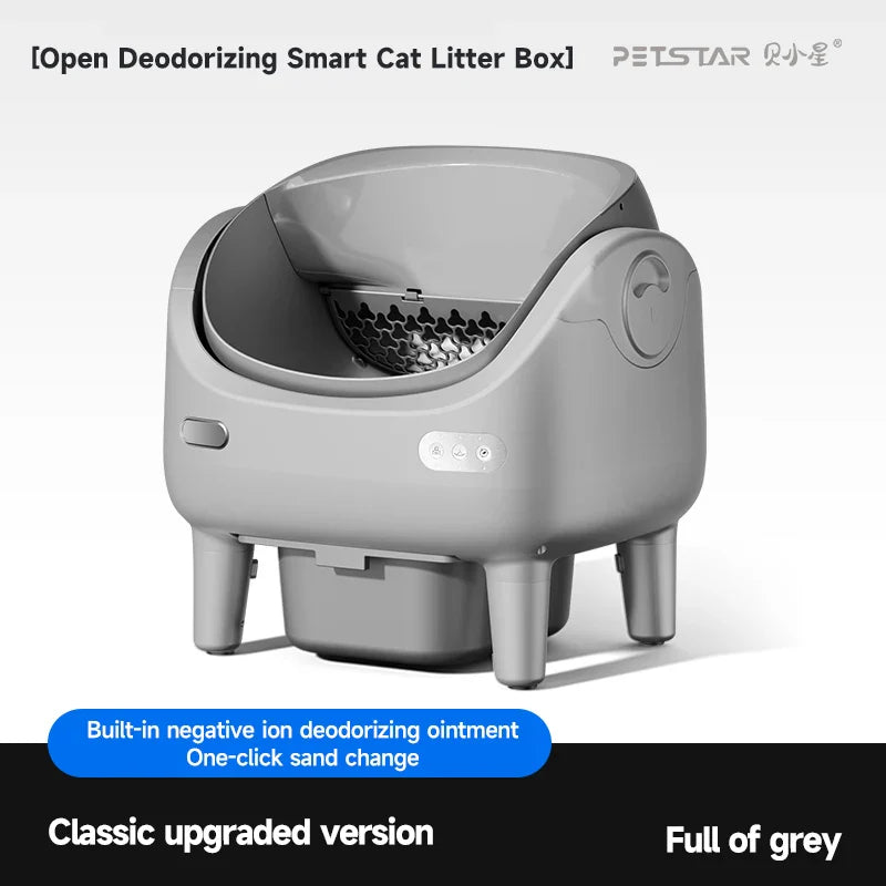 KTX-515475 Automatic Self-Cleaning Cat Litter Box - Eco-Friendly Square Design, Large Capacity ABS Plastic, Travel & Comfort