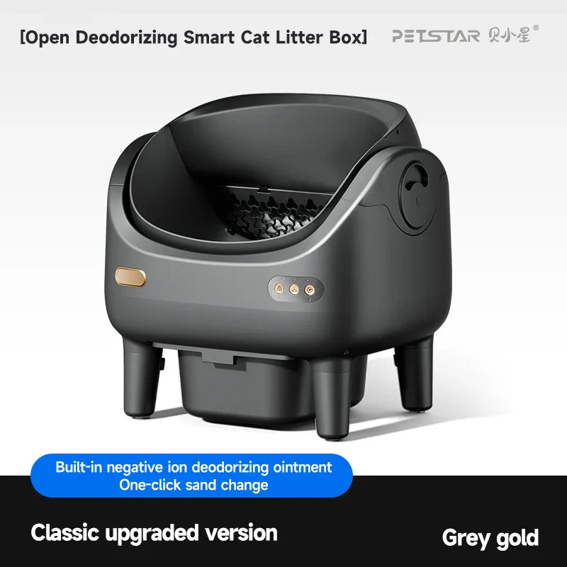 KTX-515475 Automatic Self-Cleaning Cat Litter Box - Eco-Friendly Square Design, Large Capacity ABS Plastic, Travel & Comfort