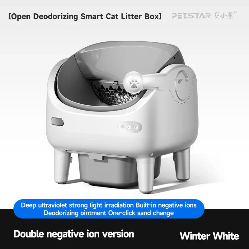 KTX-515475 Automatic Self-Cleaning Cat Litter Box - Eco-Friendly Square Design, Large Capacity ABS Plastic, Travel & Comfort