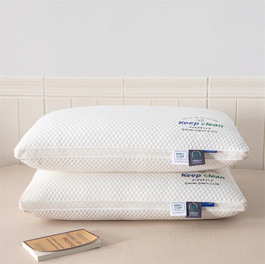 KTX-515987 Plaid Cervical Support Pillow for Comfortable Sleep, Durable Fiber Filling, Single Pack