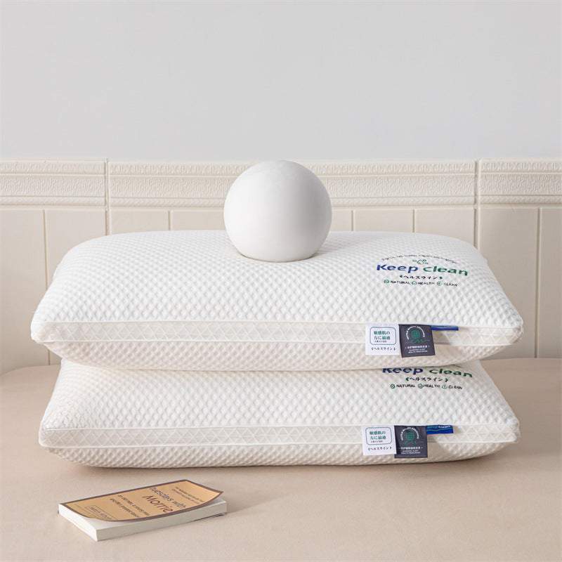 KTX-515987 Plaid Cervical Support Pillow for Comfortable Sleep, Durable Fiber Filling, Single Pack