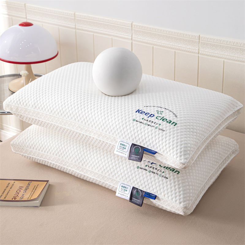 KTX-515987 Plaid Cervical Support Pillow for Comfortable Sleep, Durable Fiber Filling, Single Pack