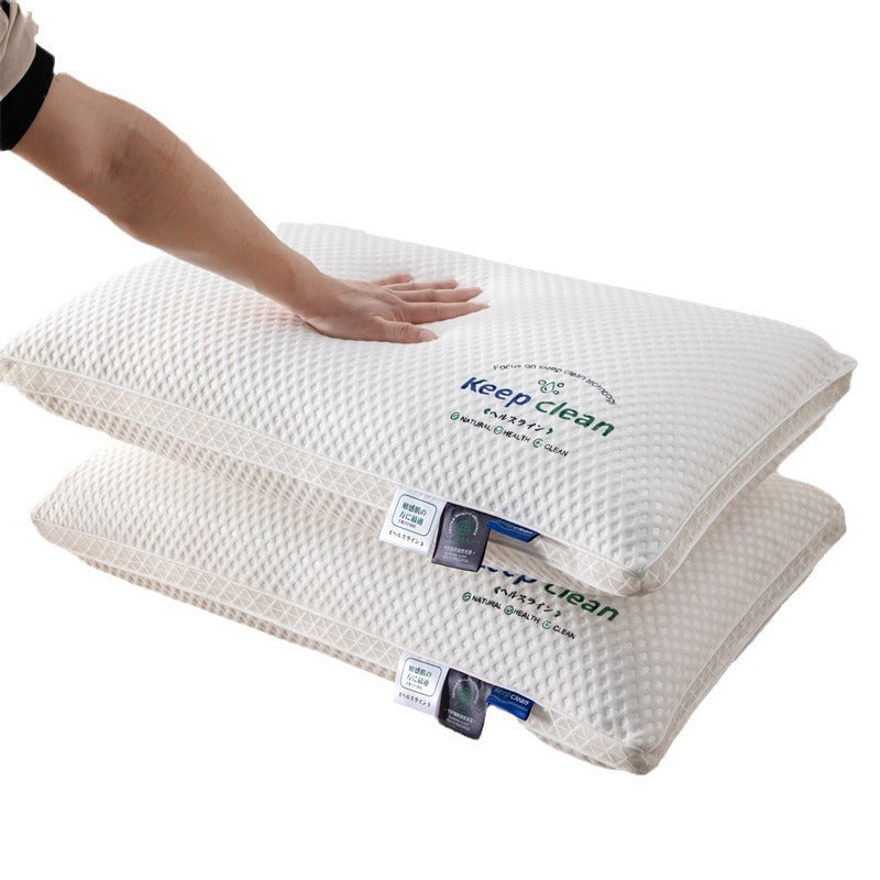 KTX-515987 Plaid Cervical Support Pillow for Comfortable Sleep, Durable Fiber Filling, Single Pack