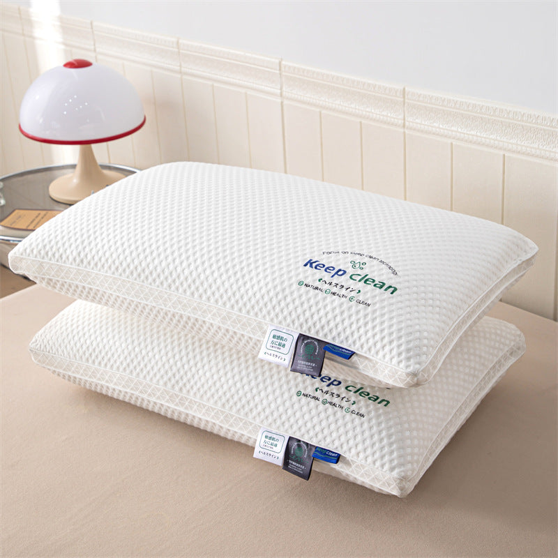 KTX-515987 Plaid Cervical Support Pillow for Comfortable Sleep, Durable Fiber Filling, Single Pack