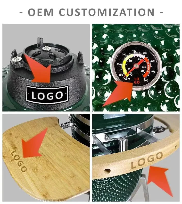 KTX-516691 Kamado Ceramic Charcoal Barbecue Grill for Outdoor Cooking, Fits 13 to 29 Inch Models