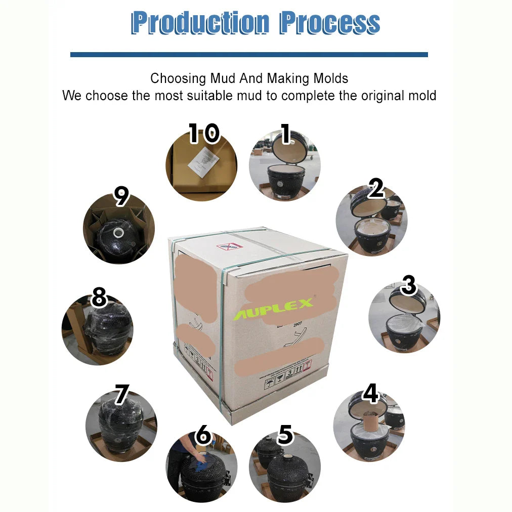 KTX-516691 Kamado Ceramic Charcoal Barbecue Grill for Outdoor Cooking, Fits 13 to 29 Inch Models