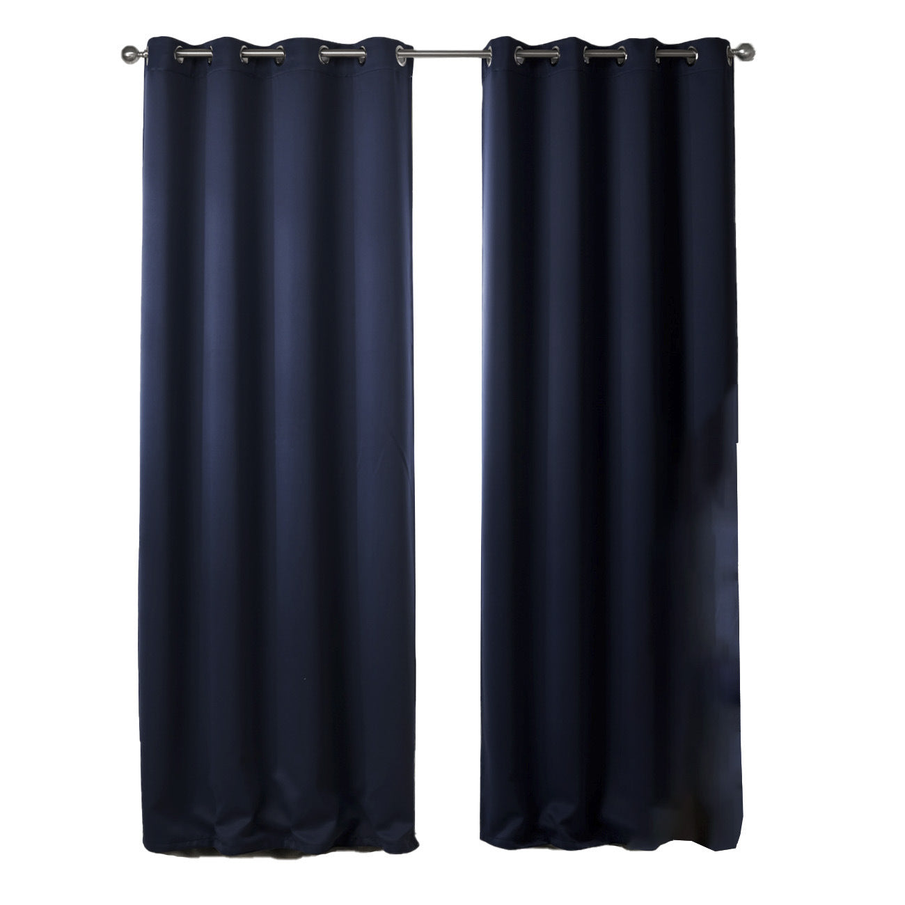 KTX-516883 Dark Blue Printed Blackout Curtains for Bedroom - Modern Vertical Shades