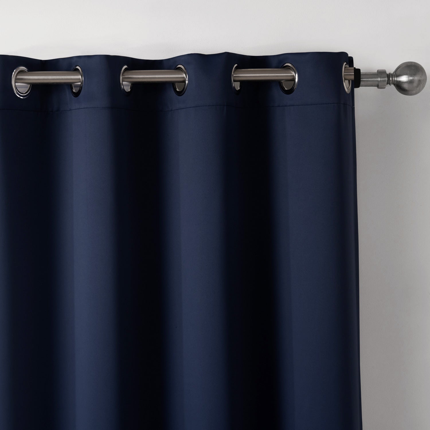 KTX-516883 Dark Blue Printed Blackout Curtains for Bedroom - Modern Vertical Shades