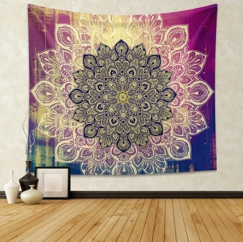KTX-518035 Magenta Ombre Mandala Tapestry in 100% Polyester Material