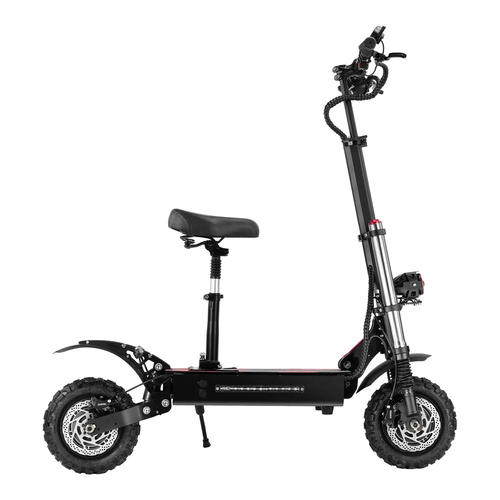 KTX-518355 Foldable 60V 38Ah Electric Scooter with 6000W Dual Motor, 11-Inch Tires, 75-Mile Range, Unisex with Seat