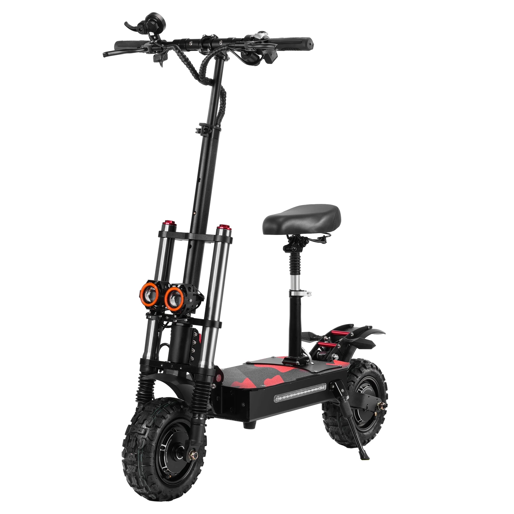 KTX-518355 Foldable 60V 38Ah Electric Scooter with 6000W Dual Motor, 11-Inch Tires, 75-Mile Range, Unisex with Seat