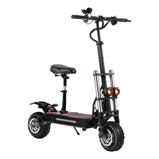 KTX-518355 Foldable 60V 38Ah Electric Scooter with 6000W Dual Motor, 11-Inch Tires, 75-Mile Range, Unisex with Seat