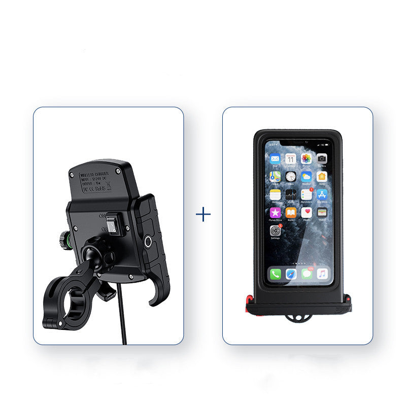 KTX-518547 Motorcycle Aluminum Alloy Mobile Phone Navigation Bracket with Wireless Charging Capability for Devices 3.5-6.5 Inches
