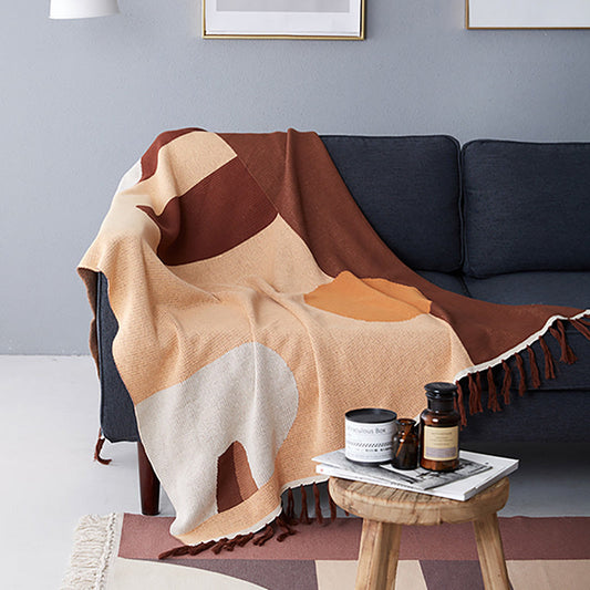 KTX-518803 Cotton Knit Towel Blanket - Perfect for Sofas, Beds, and Travel, Available in Multiple Sizes