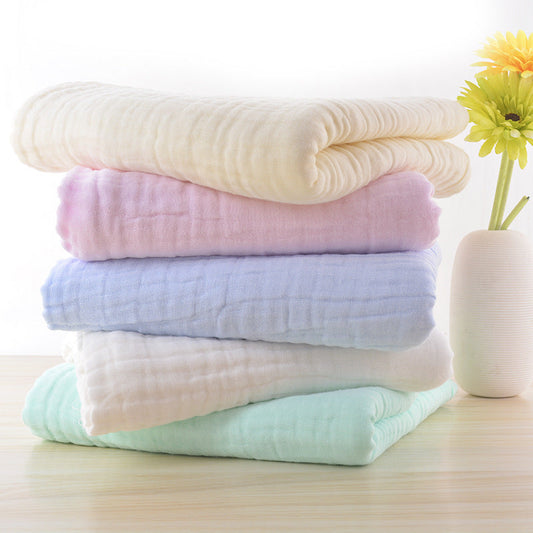 KTX-519059 Infant Cotton Quilt Blanket with Six-Layer Pleated Bubble Yarn, 110x110 cm