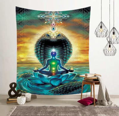 KTX-519187 Lotus Meditation Tapestry - Simple Modern Rectangular Cloth Design, Hand and Machine Washable