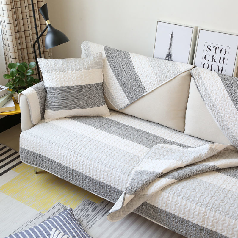 KTX-519635 Modern Minimalist Striped Print Pillowcase - Elegant Cotton Dust Cover for Home Decor