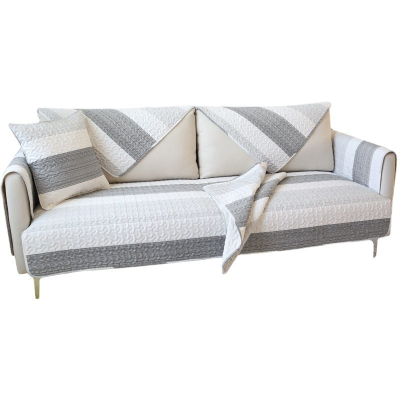 KTX-519635 Modern Minimalist Striped Print Pillowcase - Elegant Cotton Dust Cover for Home Decor