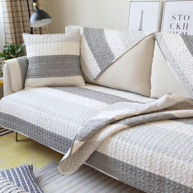 KTX-519635 Modern Minimalist Striped Print Pillowcase - Elegant Cotton Dust Cover for Home Decor