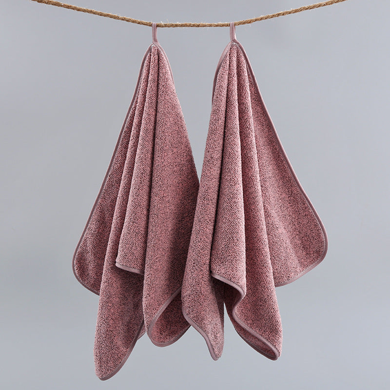 KTX-520211 Bamboo Charcoal Solid Color Bath Towels for Adults - Available in Purple, Light Gray, Dark Khaki, Beige, and Wine Red