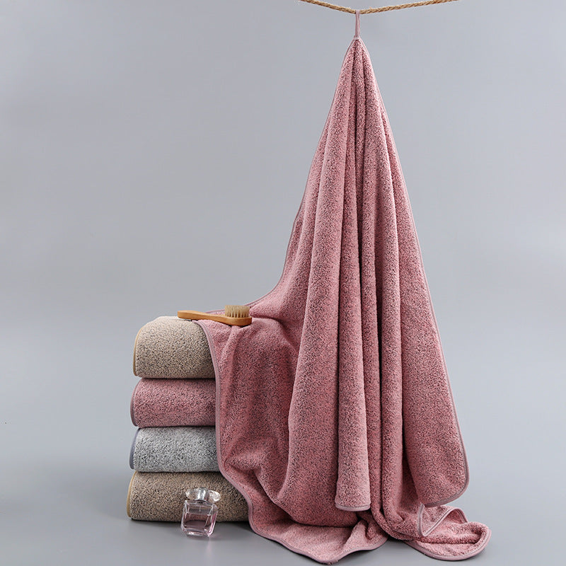 KTX-520211 Bamboo Charcoal Solid Color Bath Towels for Adults - Available in Purple, Light Gray, Dark Khaki, Beige, and Wine Red