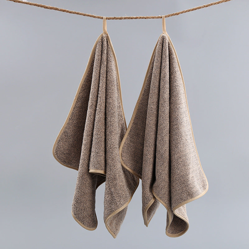 KTX-520211 Bamboo Charcoal Solid Color Bath Towels for Adults - Available in Purple, Light Gray, Dark Khaki, Beige, and Wine Red