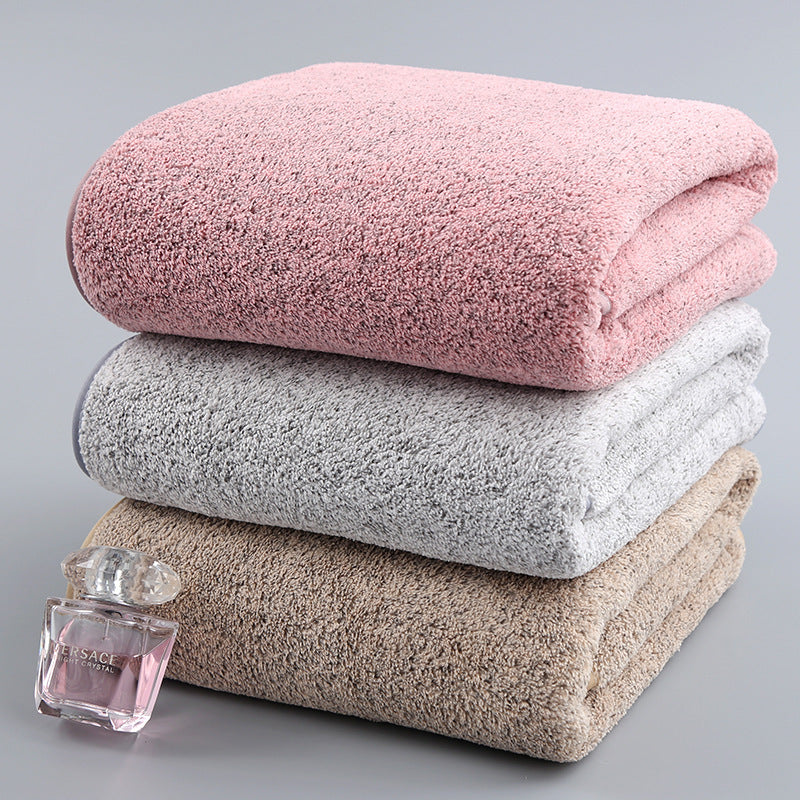 KTX-520211 Bamboo Charcoal Solid Color Bath Towels for Adults - Available in Purple, Light Gray, Dark Khaki, Beige, and Wine Red