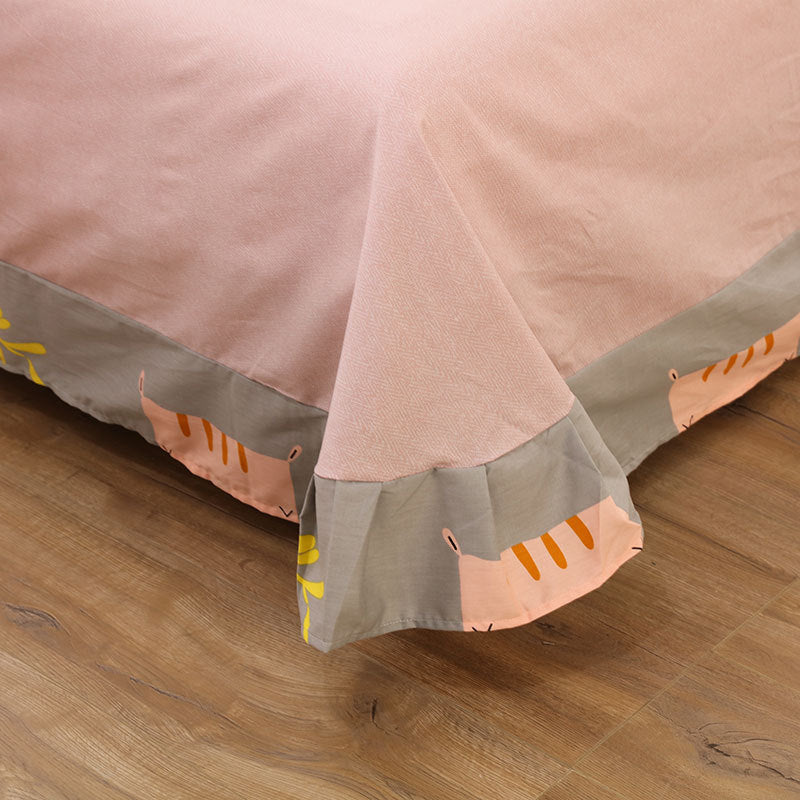 KTX-521107 Cotton Four-Piece Bedding Set with Luxurious Silk-Like Finish