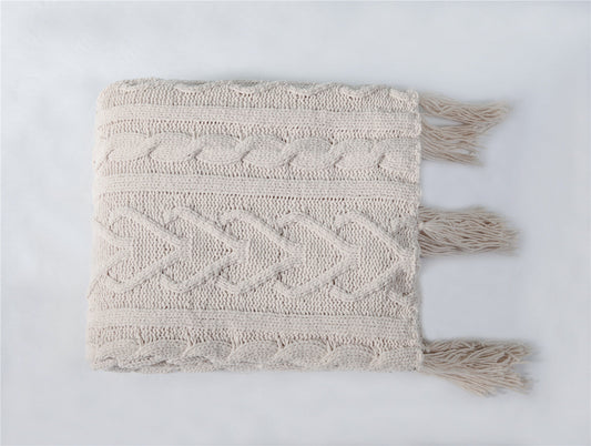 KTX-521939 Sofa Bed Blanket Cover - Modern Polyester Towel Blanket, 130x160cm, Winter Colors Available