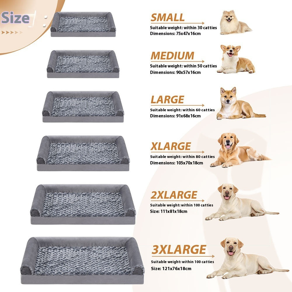 KTX-522067 Removable and Washable U-Shaped Pet Sofa in Gray - Multiple Sizes Available