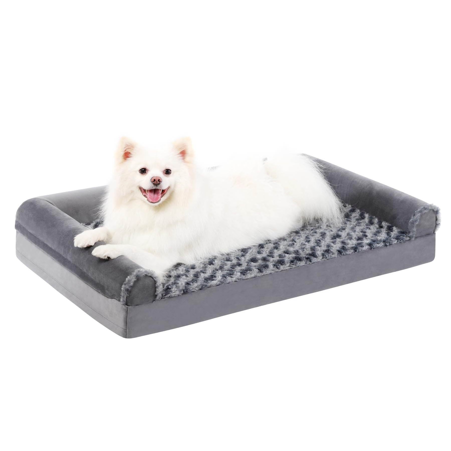 KTX-522067 Removable and Washable U-Shaped Pet Sofa in Gray - Multiple Sizes Available
